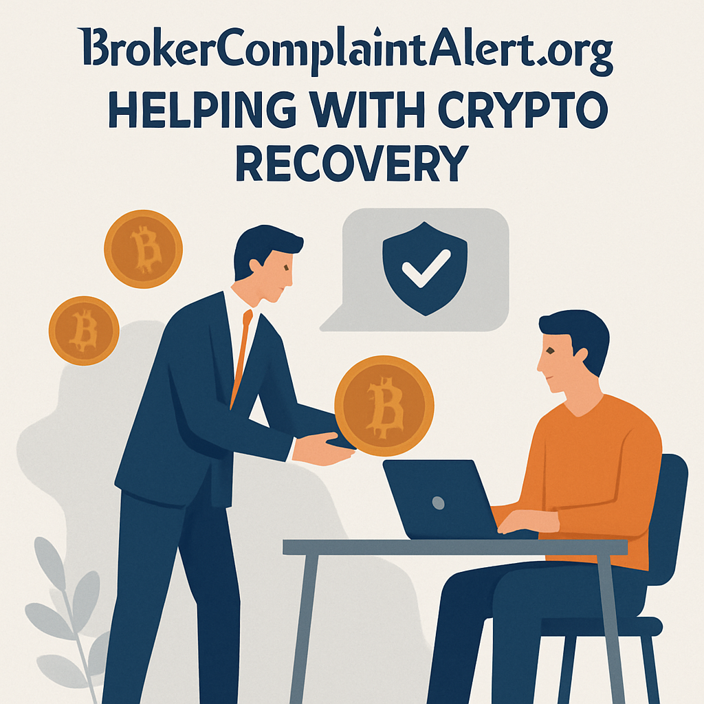 Representation of BrokerComplaintAlert.org helping with crypto recovery