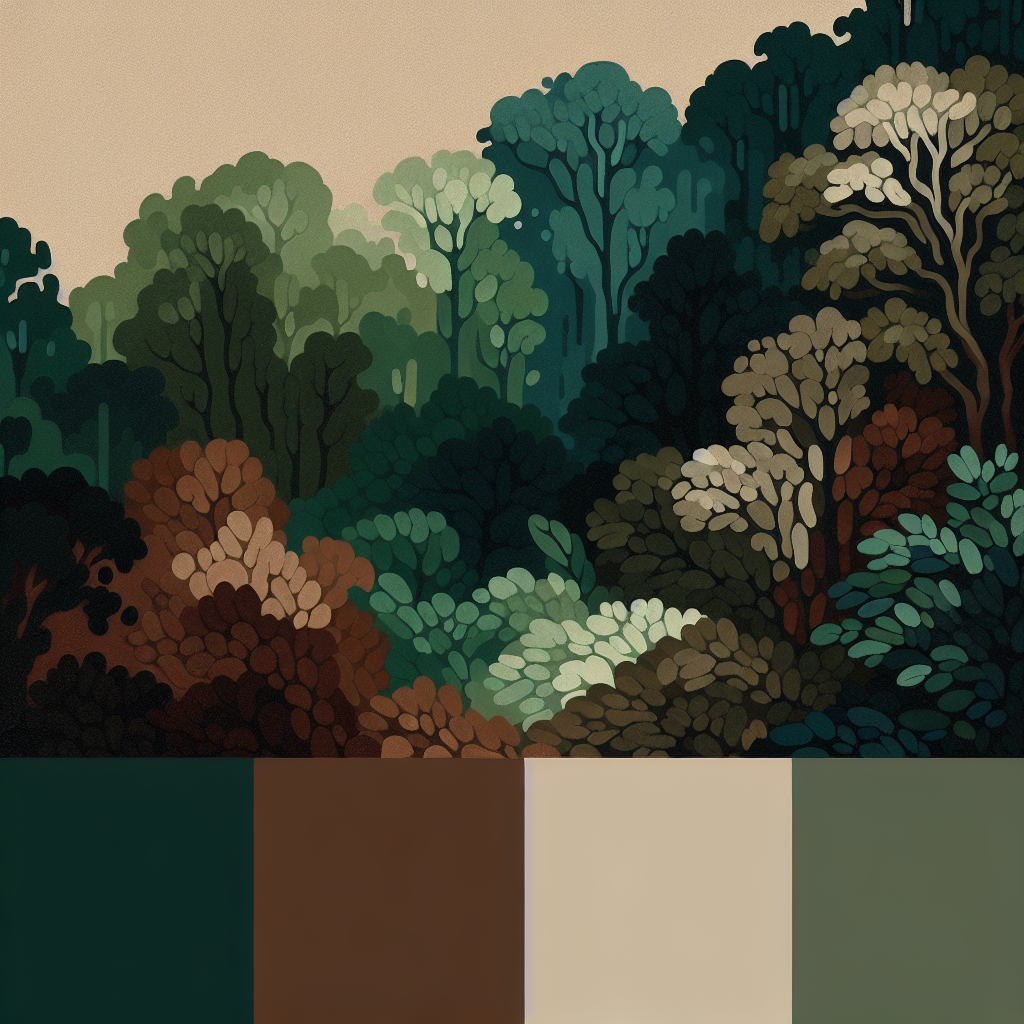 Deep Forest Green and Gentle Taupe