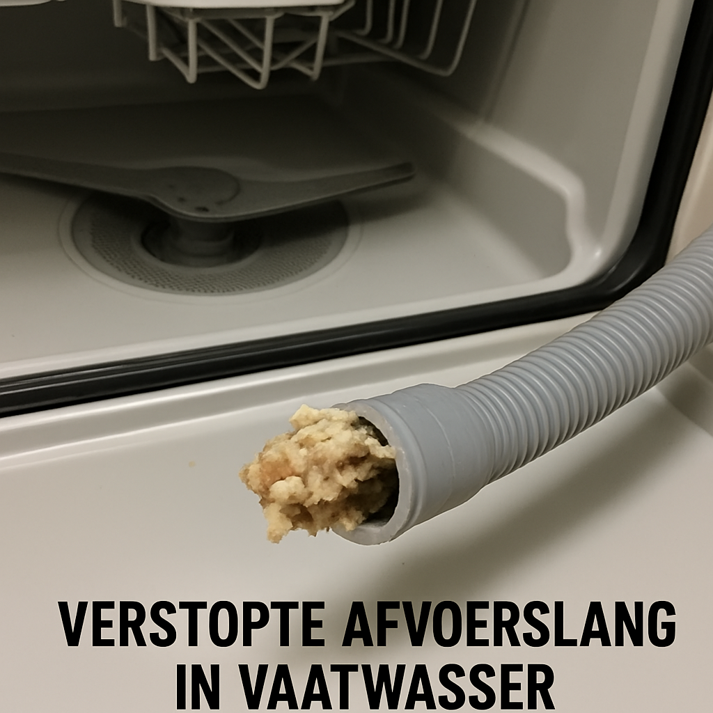 Verstopte afvoerslang in vaatwasser