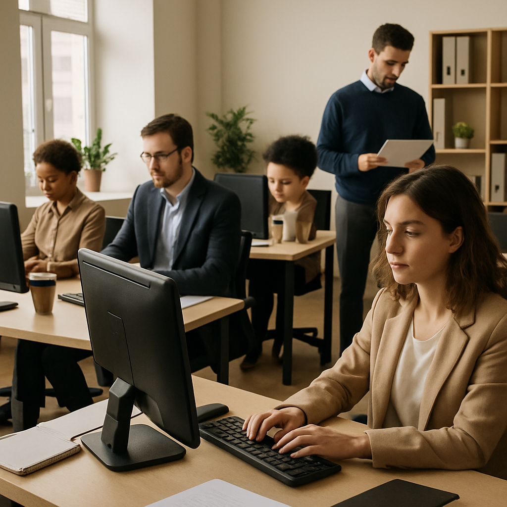 office environment with people working