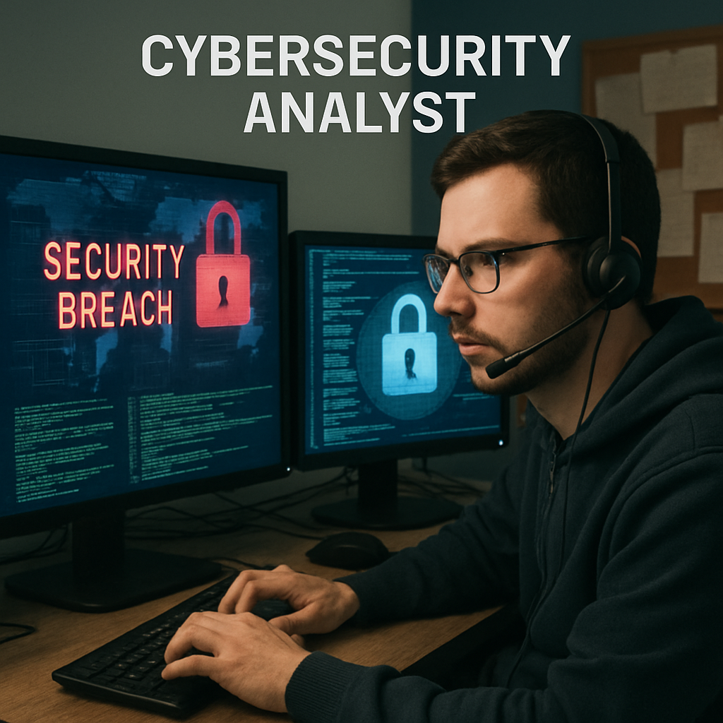 Cybersecurity analyst at work