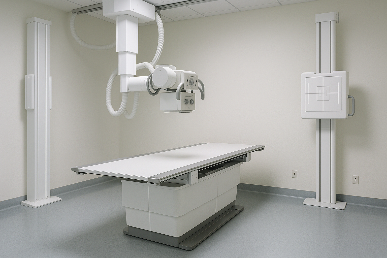 Image of an X-ray machine in a hospital setting