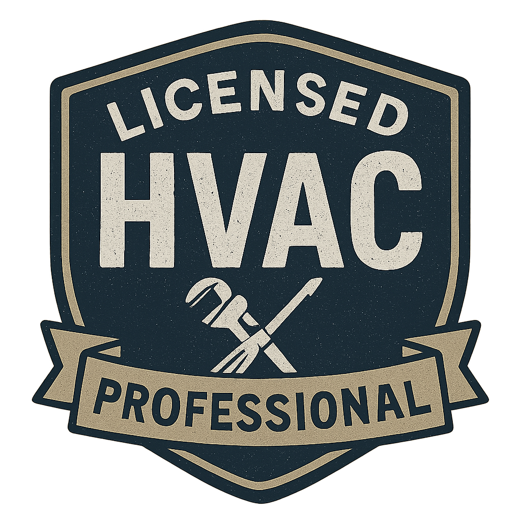 Licensed HVAC professional certification badge