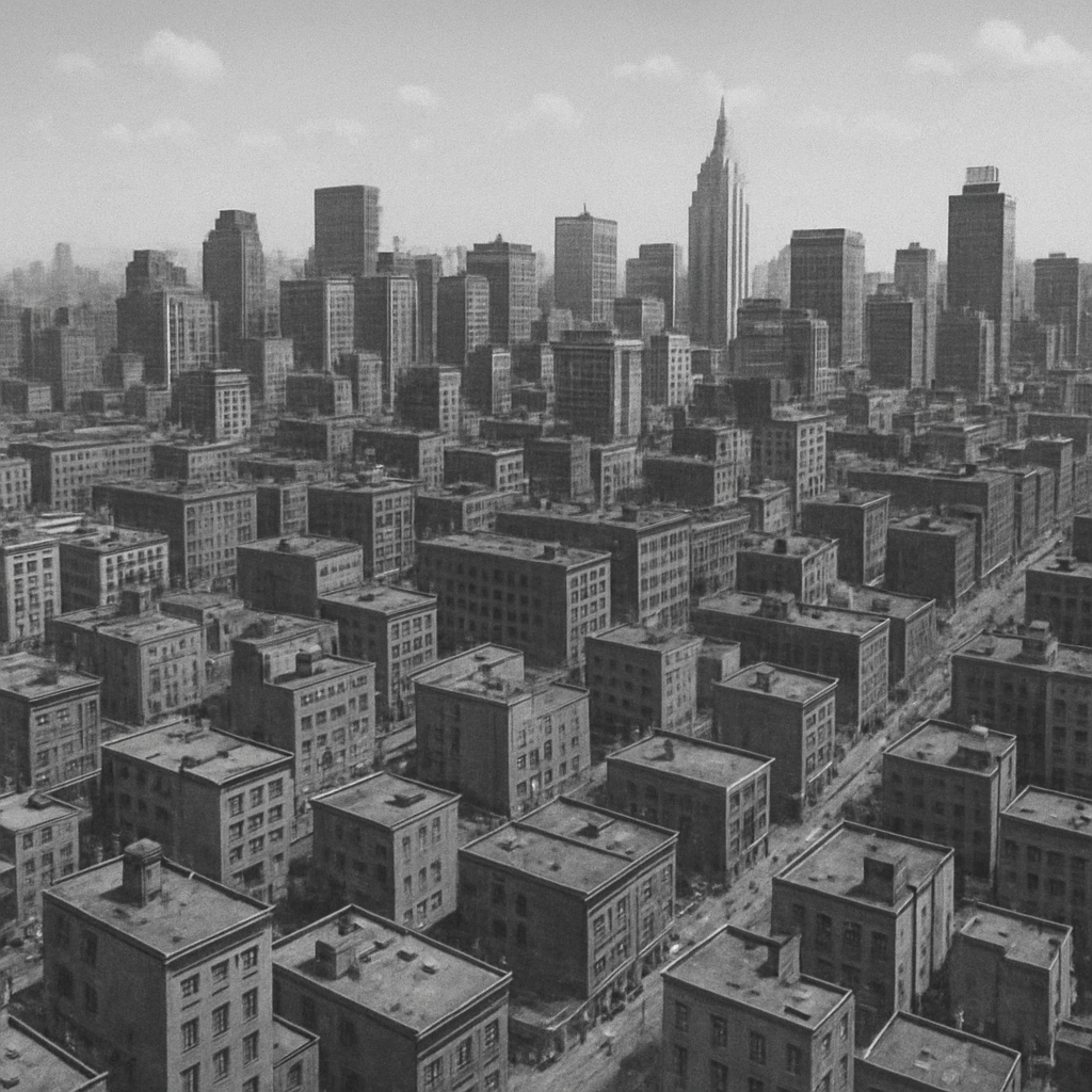 Cityscape with focus on urbanization