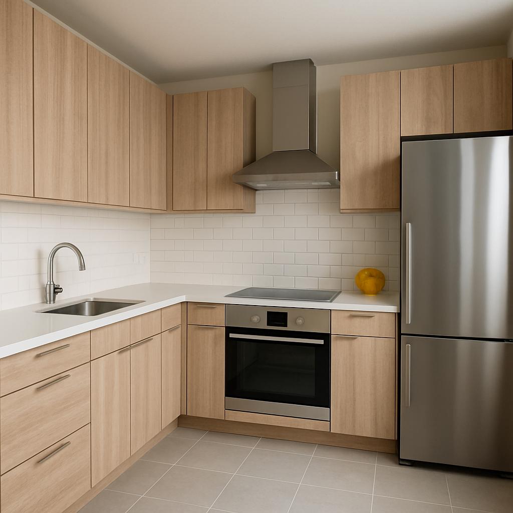 Modern kitchen with MDF cabinet doors