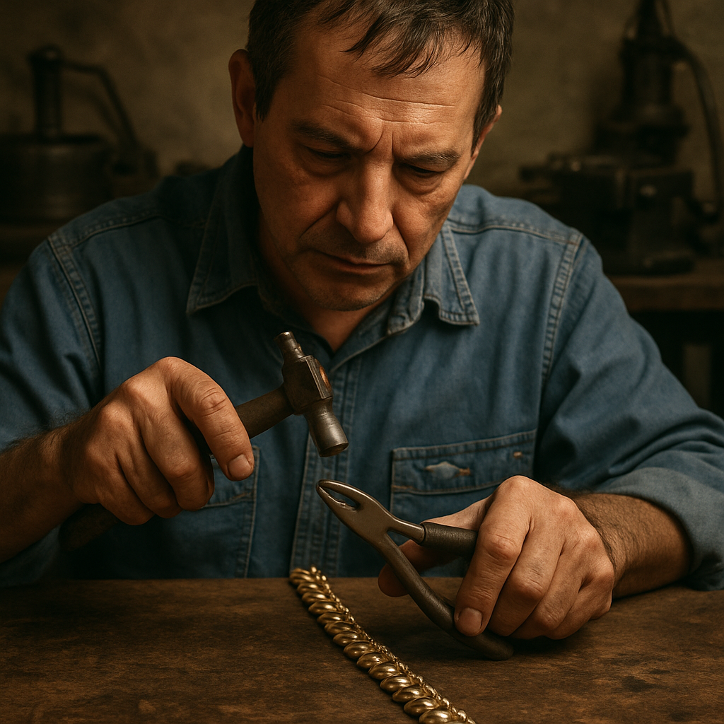 Artisan crafting a Cuban chain