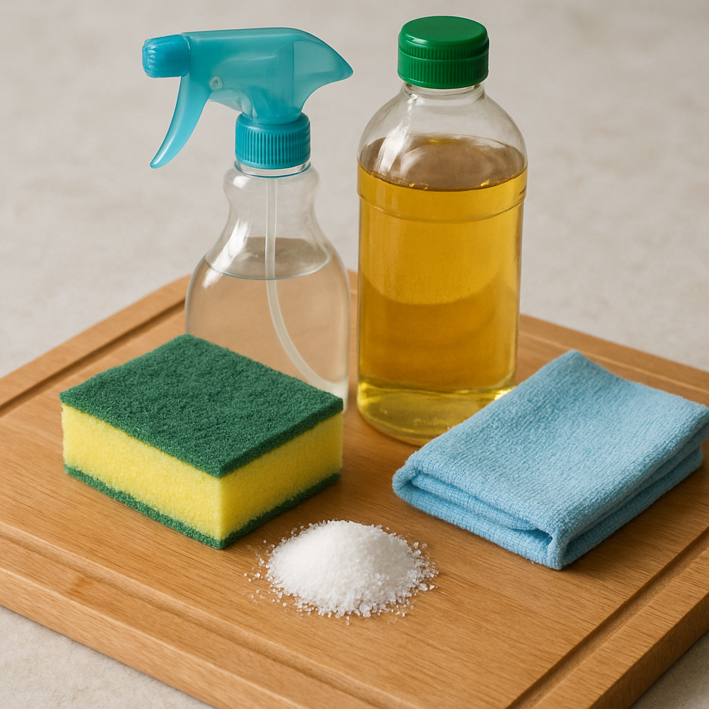 Cleaning materials for wooden chopping board