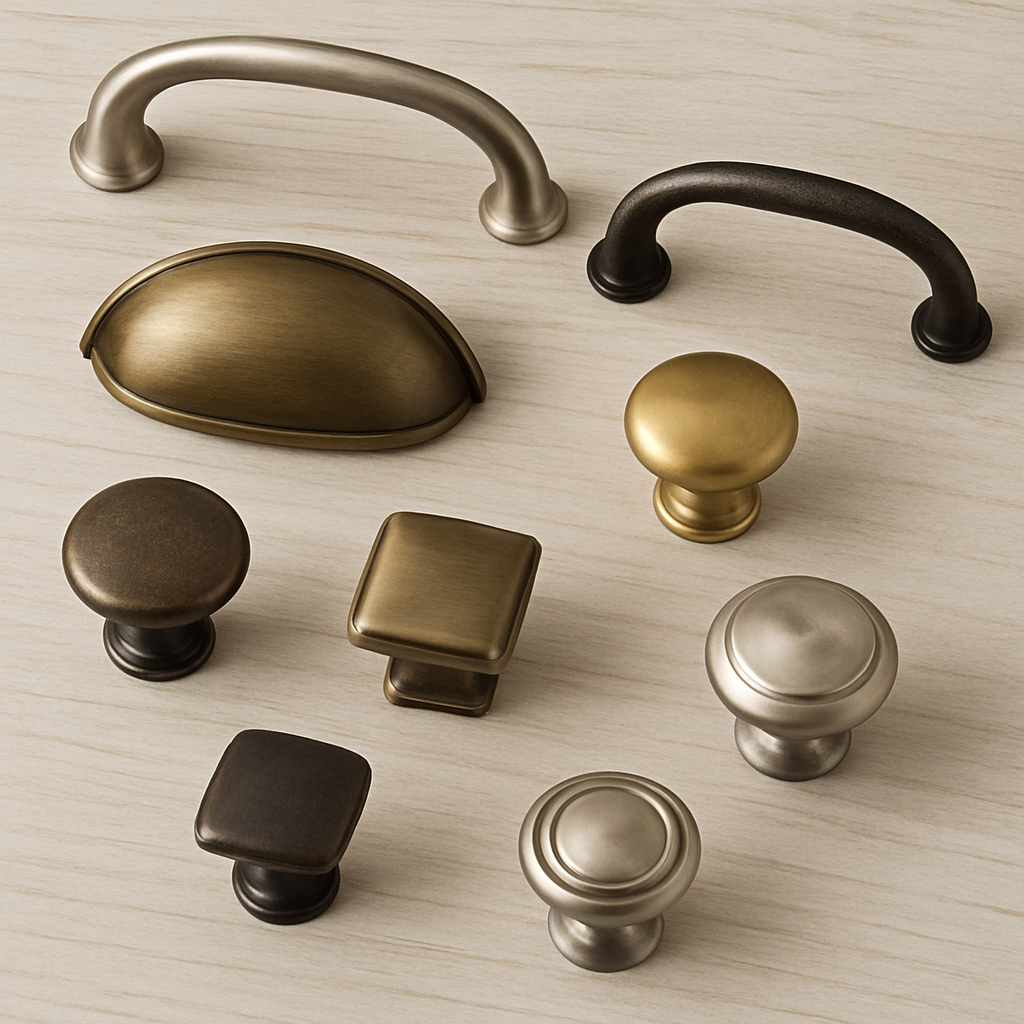 Various styles of cabinet hardware