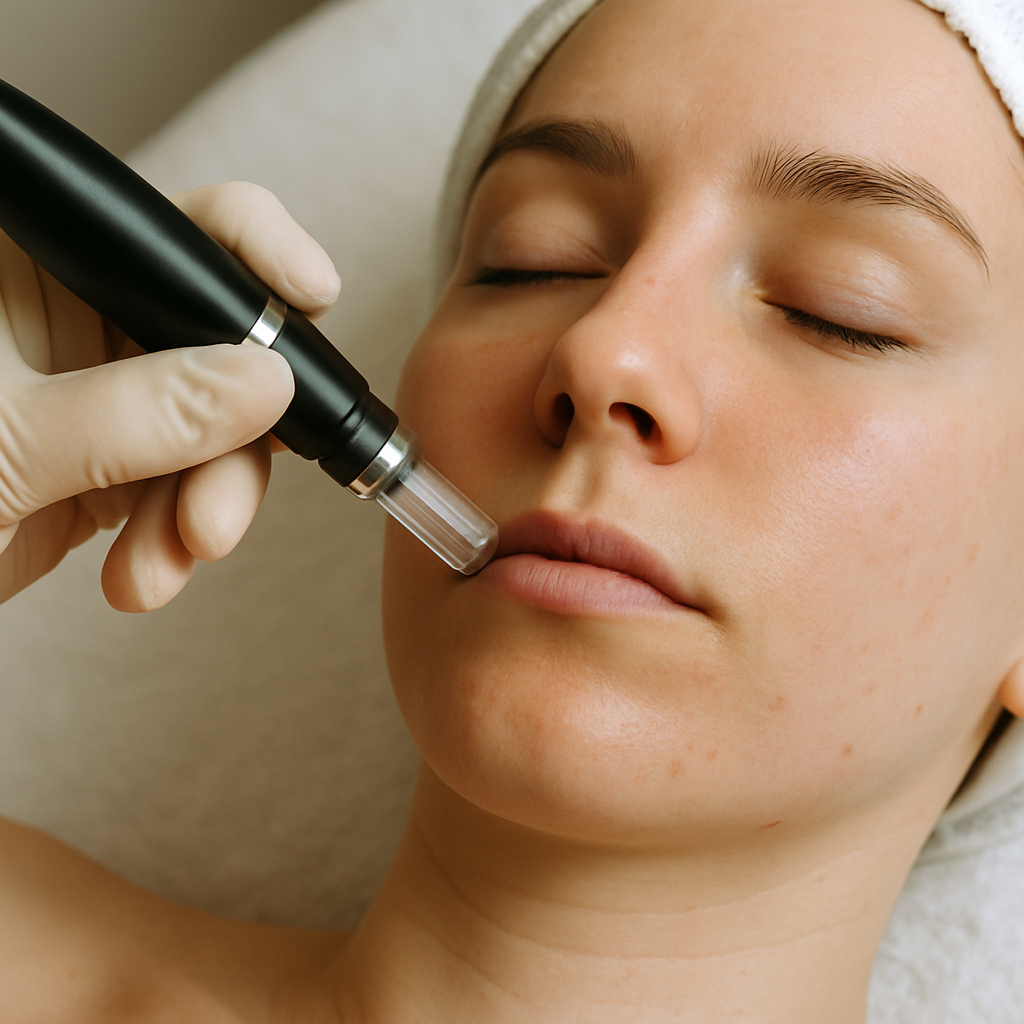 microneedling device in action