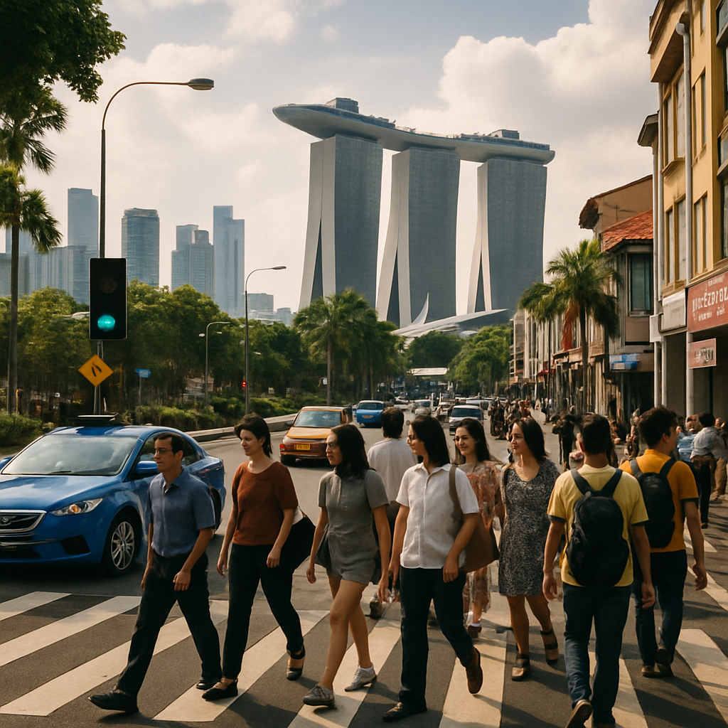 A busy urban lifestyle in Singapore