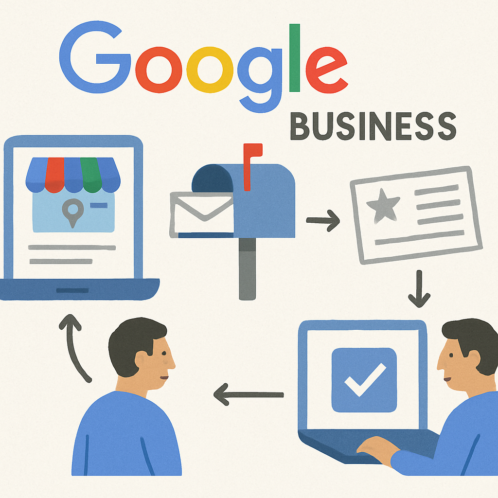 Illustration of Google Business verification process