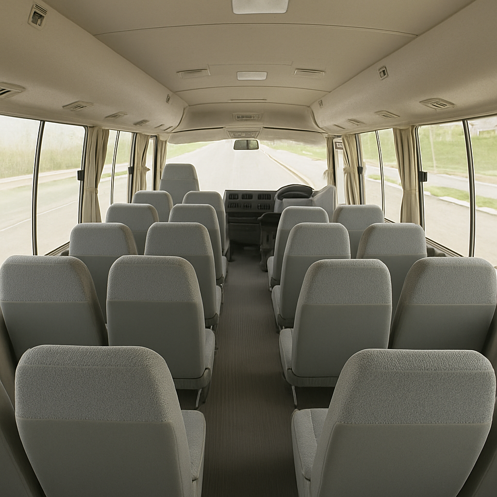 Interior view of the Toyota Coaster