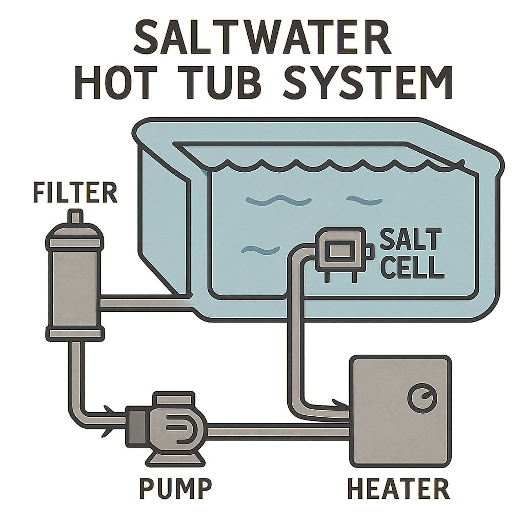 Saltwater hot tub system diagram