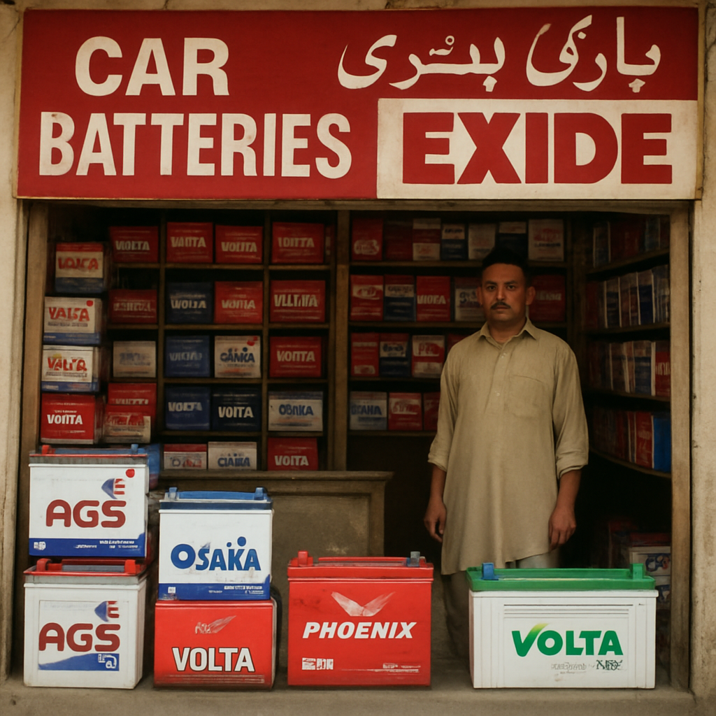 Car battery store in Pakistan