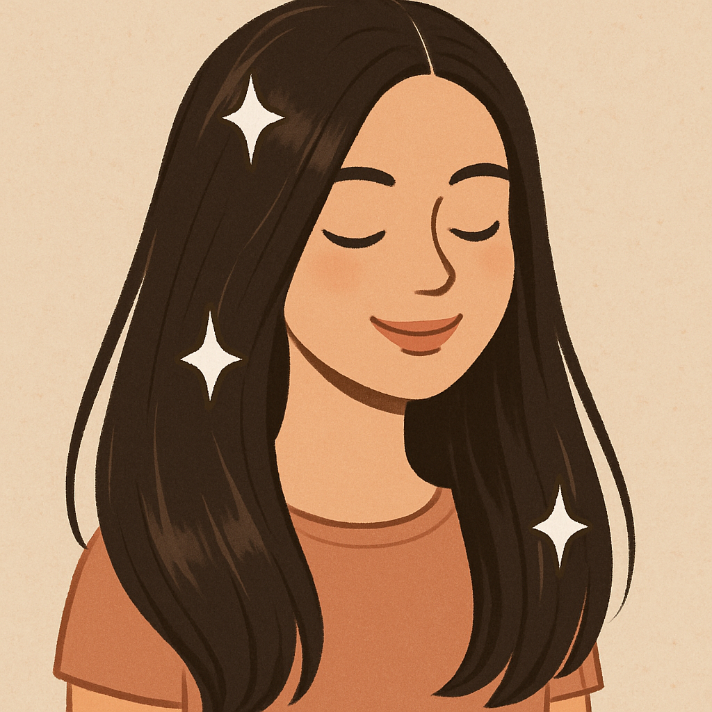 Illustration of healthy, shiny hair