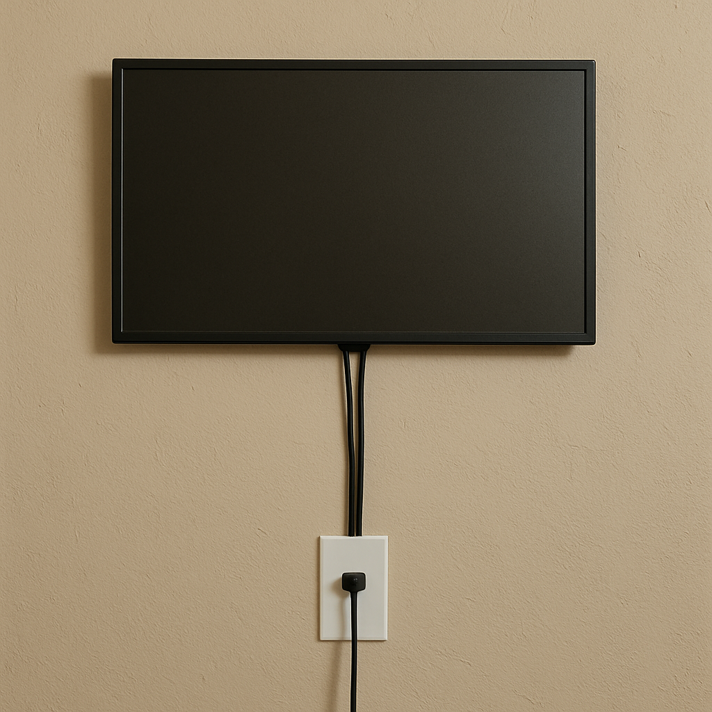Wall with concealed TV wires