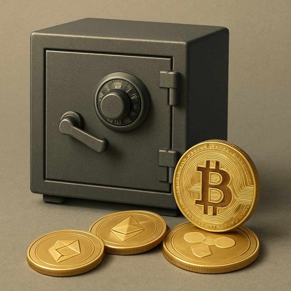 digital safe with crypto coins