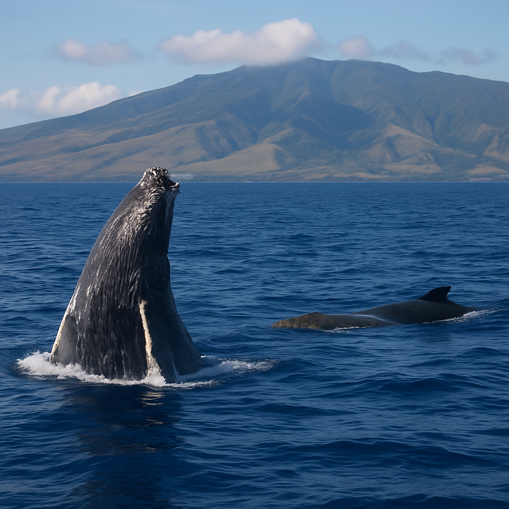 Humpback whales in the waters of Maui