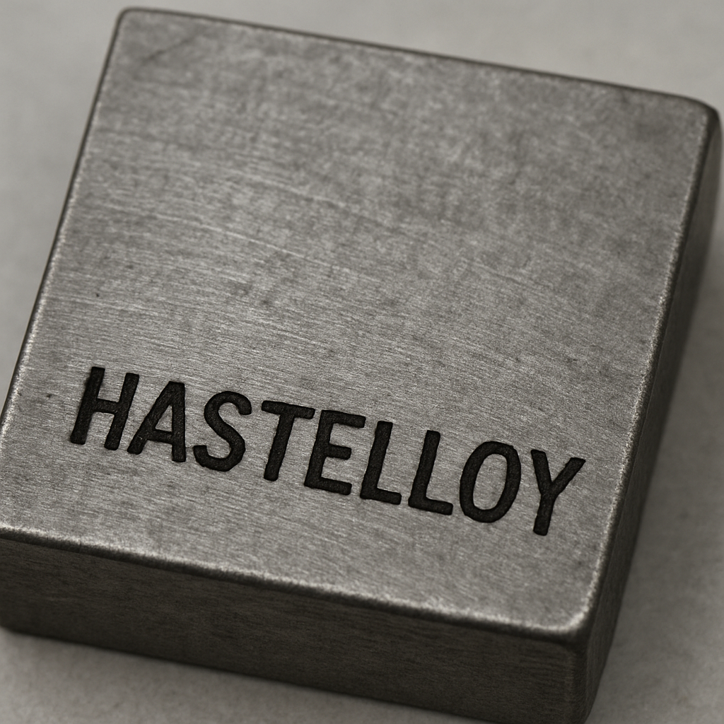 Hastelloy metal sample close-up