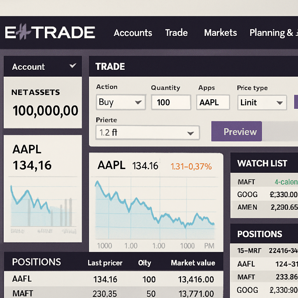 E*TRADE platform interface