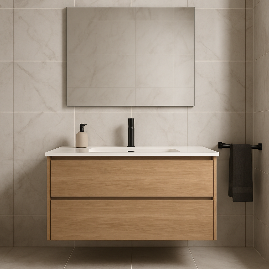 Meuble vasque moderne dans une salle de bain élégante