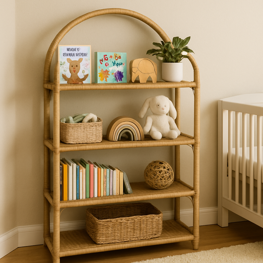 Eco-friendly bookshelf in nursery