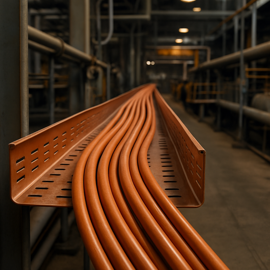 Copper tray cable in an industrial setting