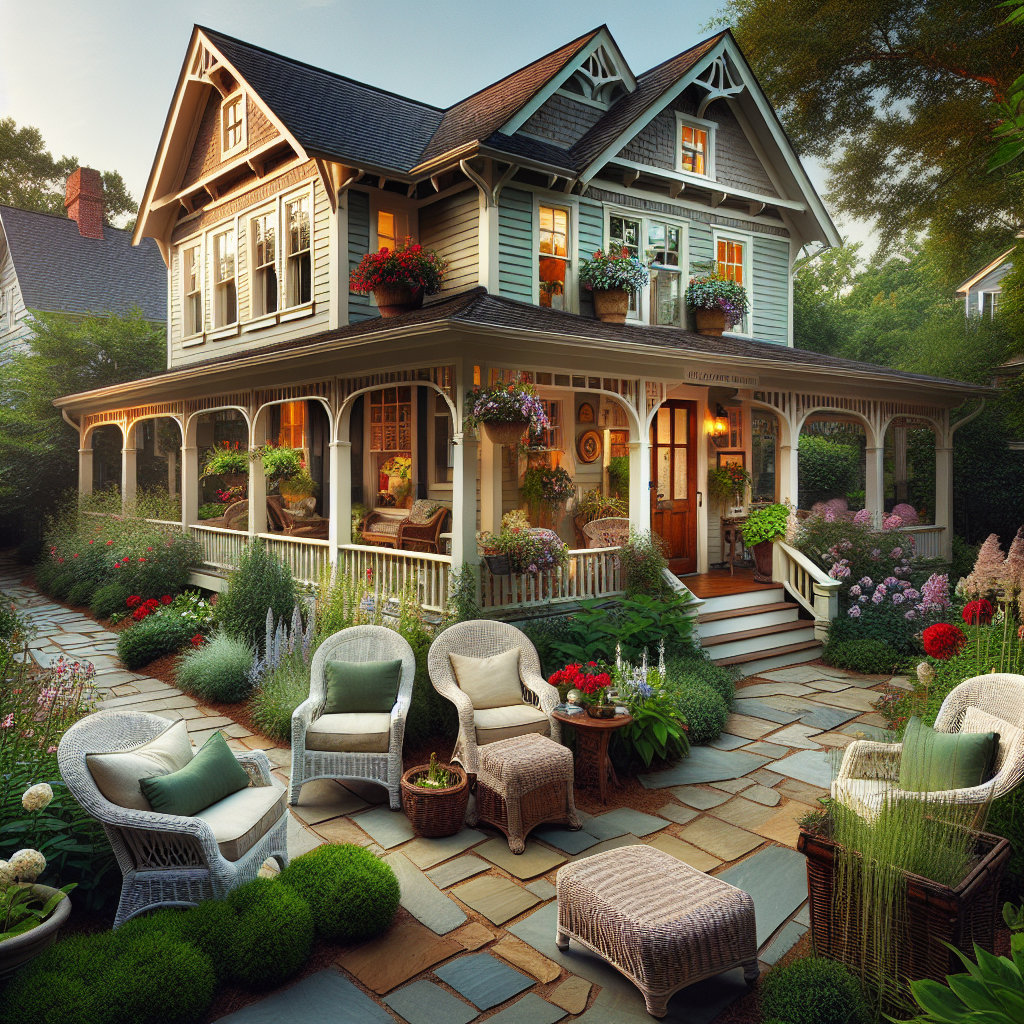 A picturesque bed and breakfast in Charlotte, featuring lush gardens and elegant architecture.