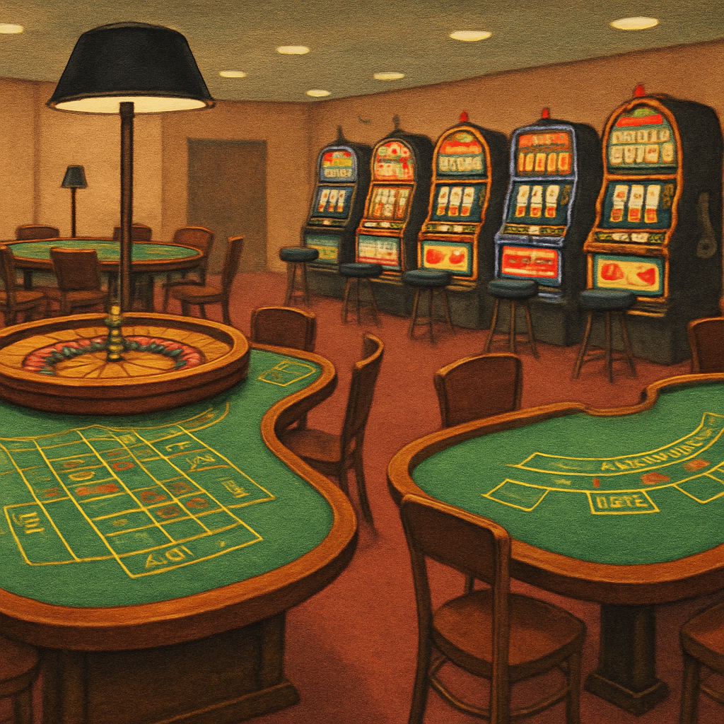 Casino tables and slot machines