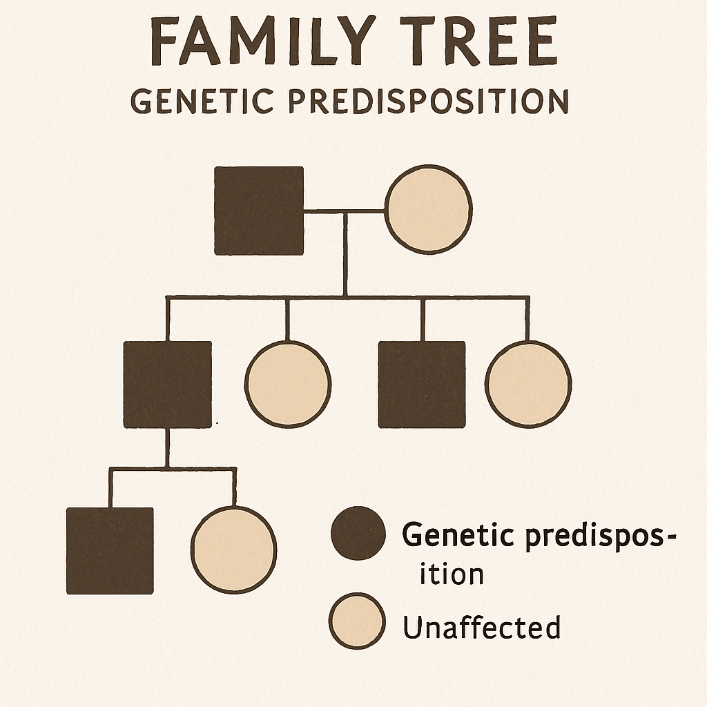 Family tree illustrating genetic predisposition
