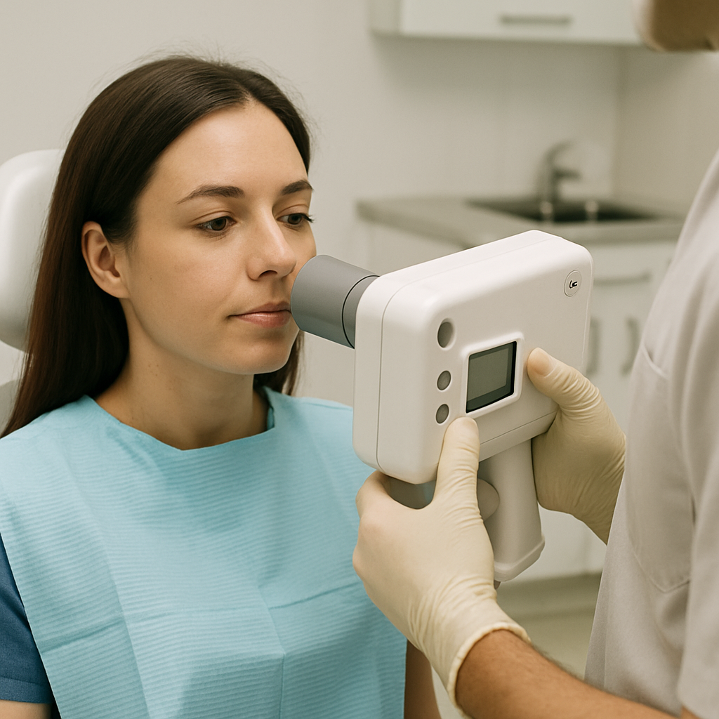 Image of Handheld X-ray Machine Being Used in a Clinic