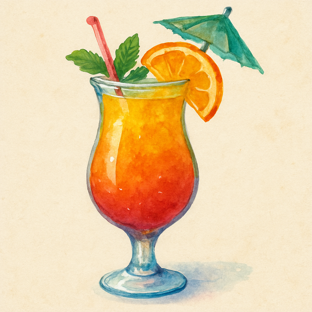 Colorful tropical cocktail