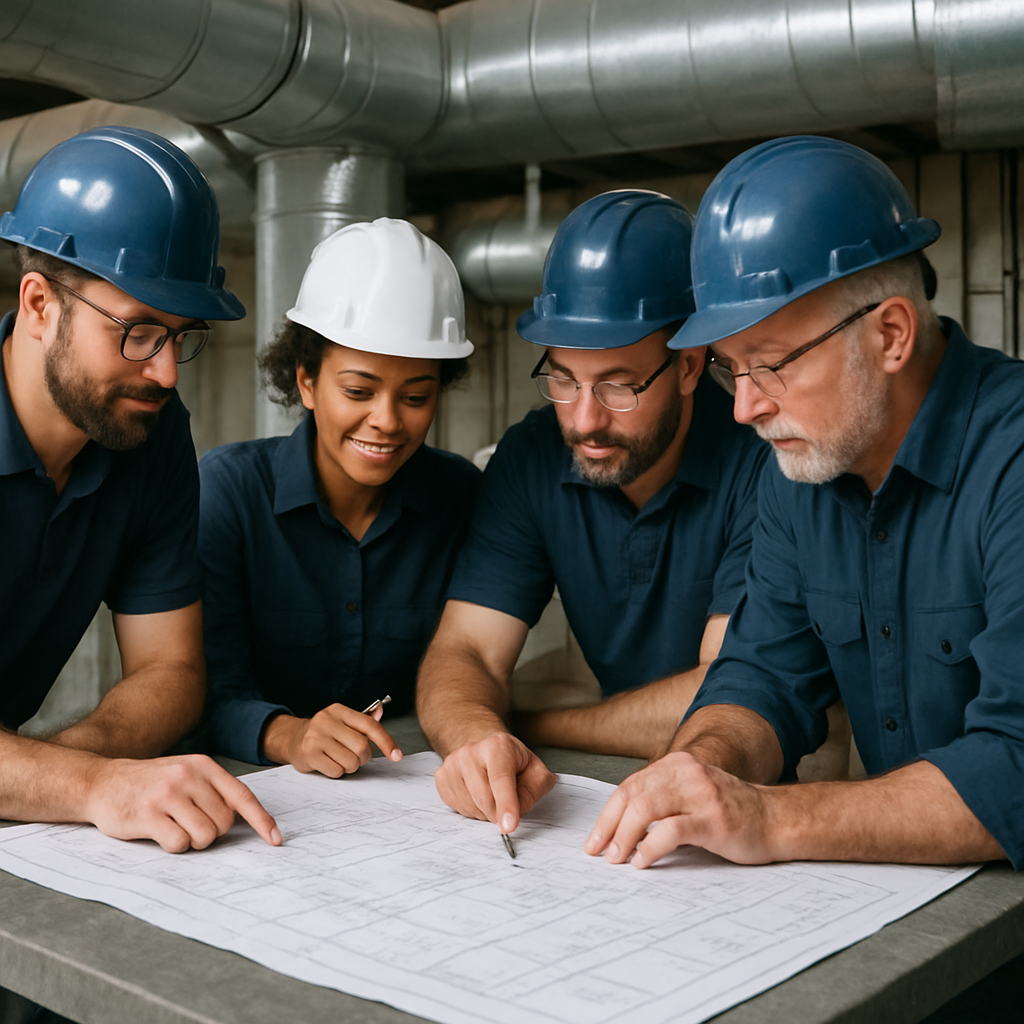 HVAC Team Collaborating on a Project