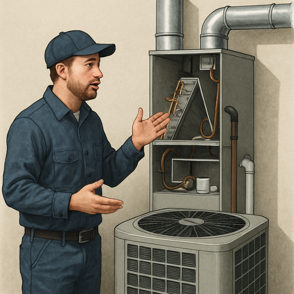Local HVAC Technician Explaining HVAC System