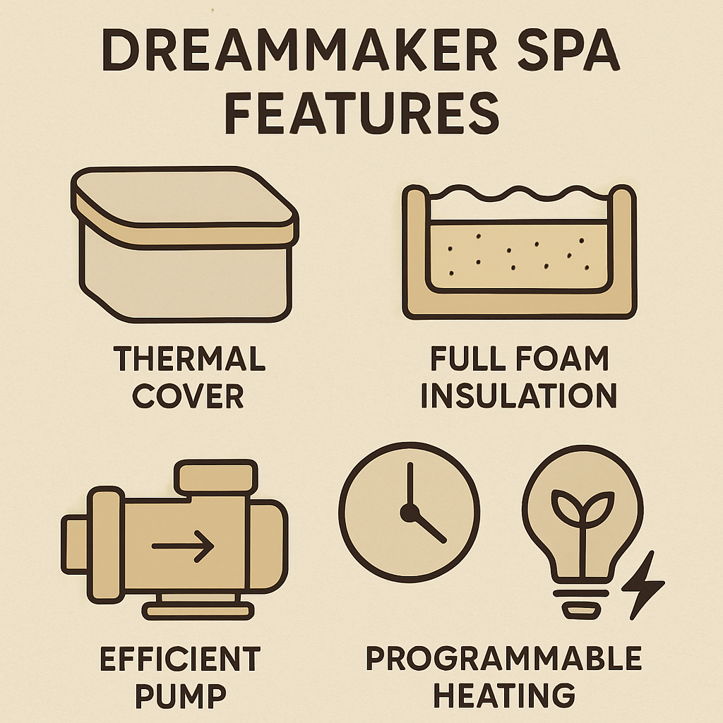 Energy-efficient DreamMaker Spa features