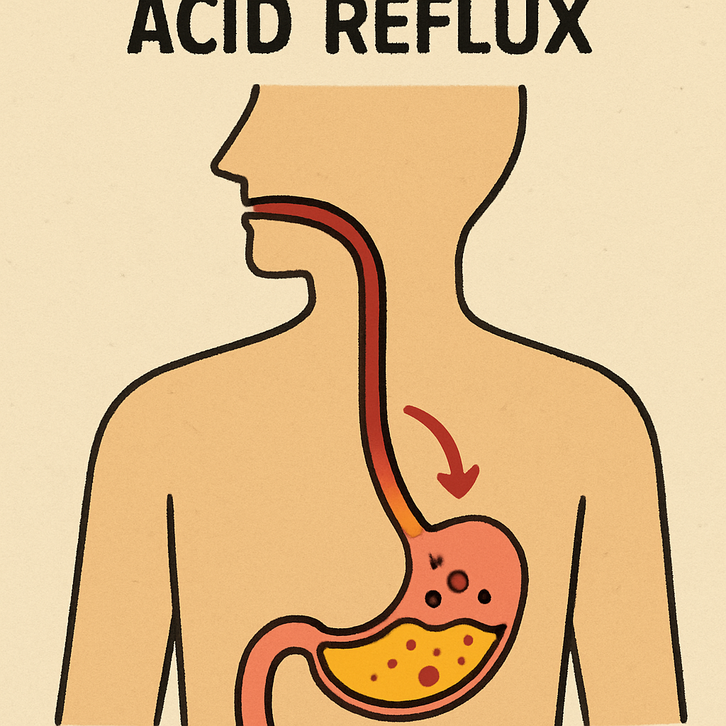 illustration of acid reflux condition