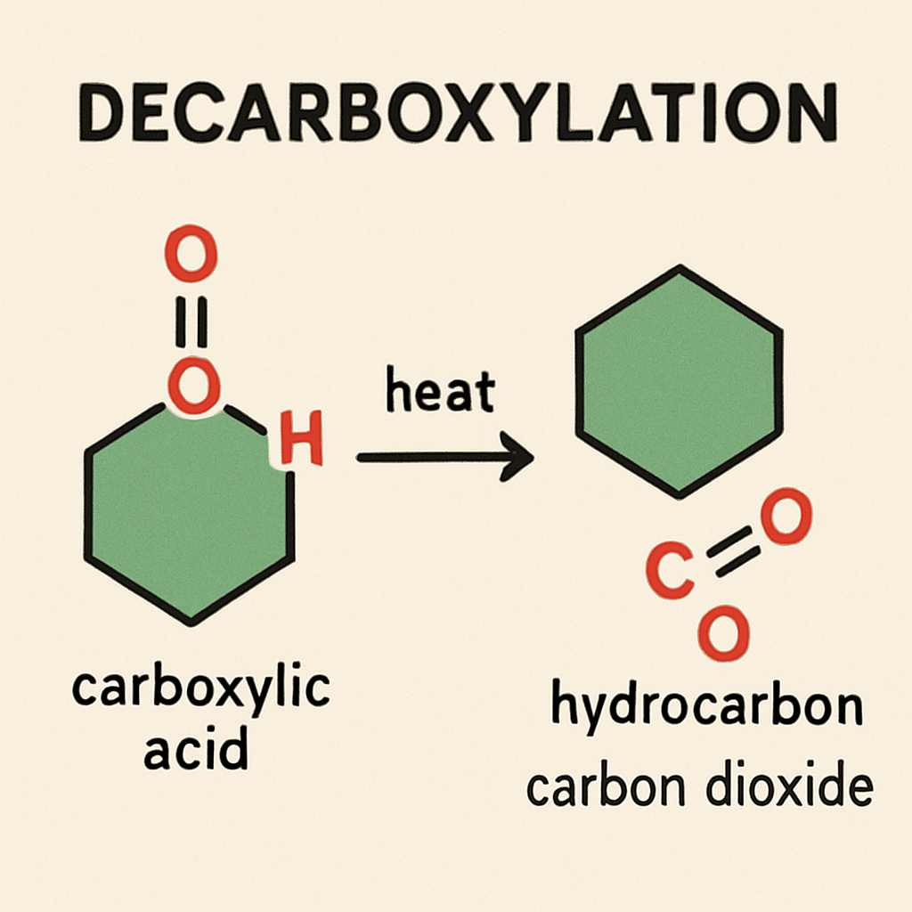 Decarboxylation process illustration