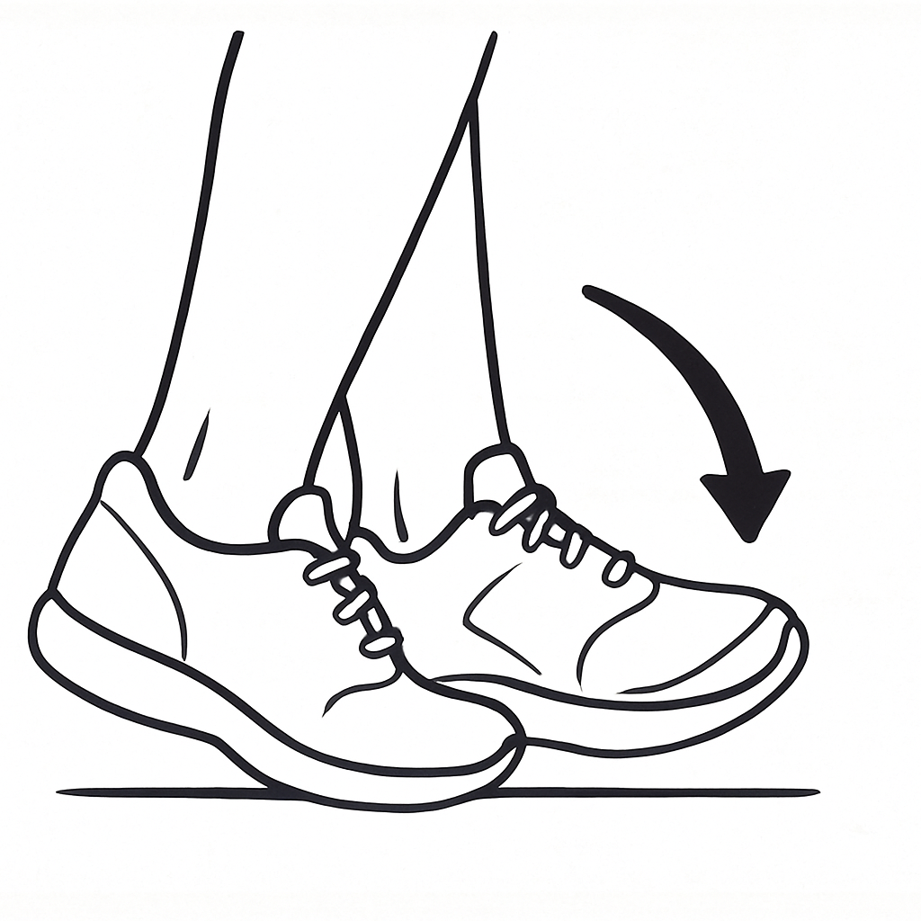 Foot rolling inward during walking