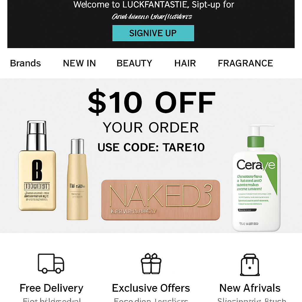 Lookfantastic website interface