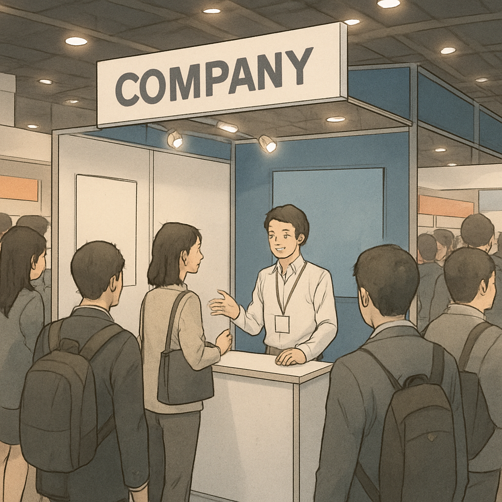 展示会の賑わうブース