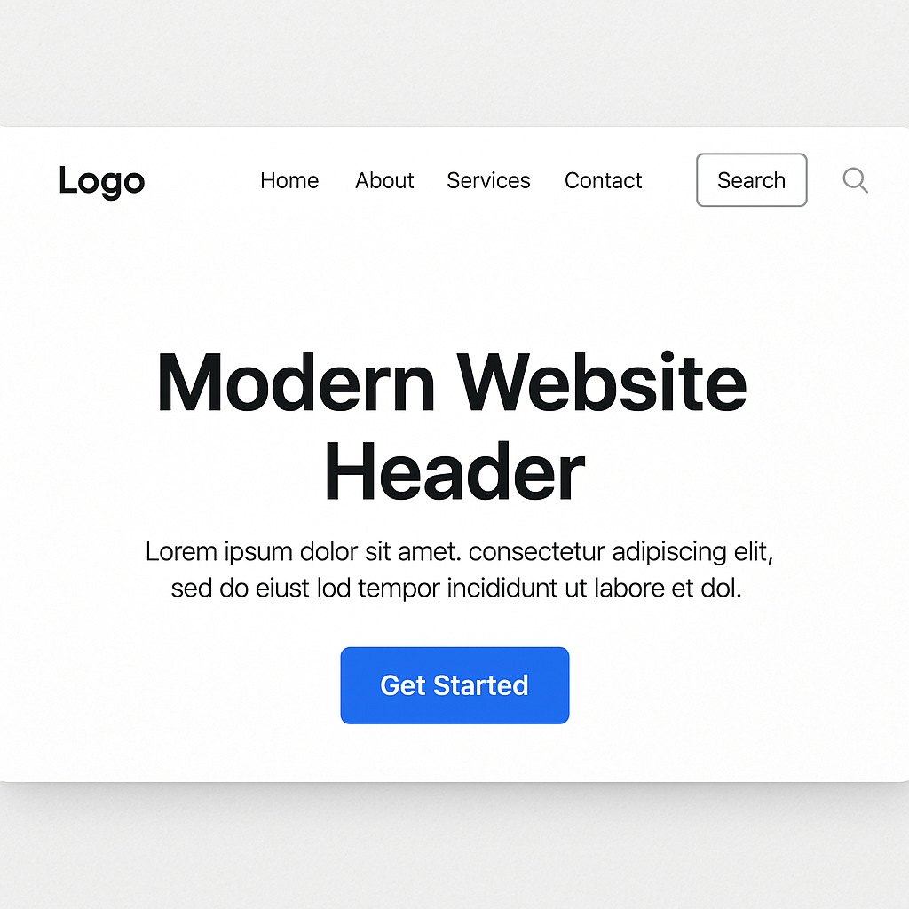 Modern website header design