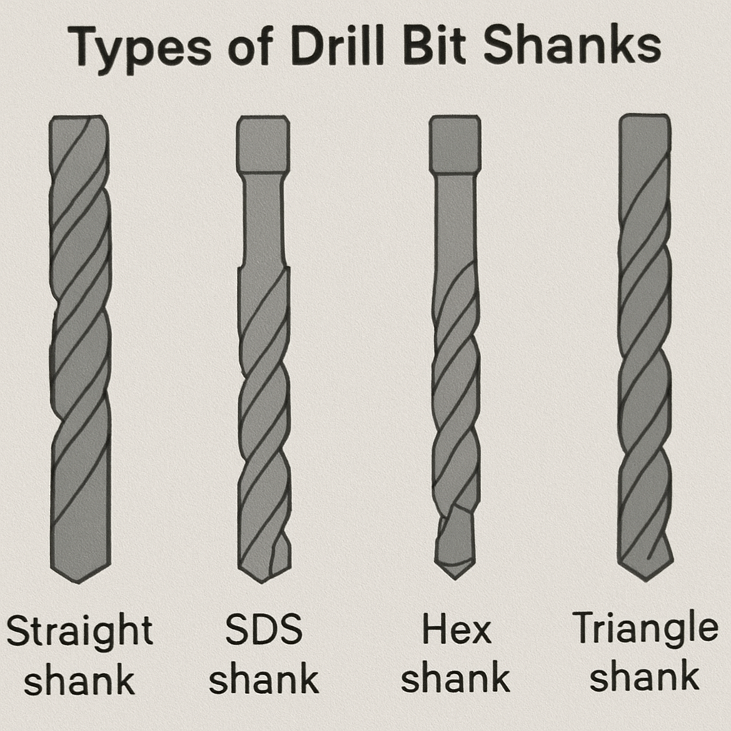 Types of drill bit shanks