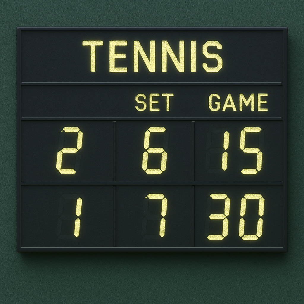 scoreboard showing tennis scores