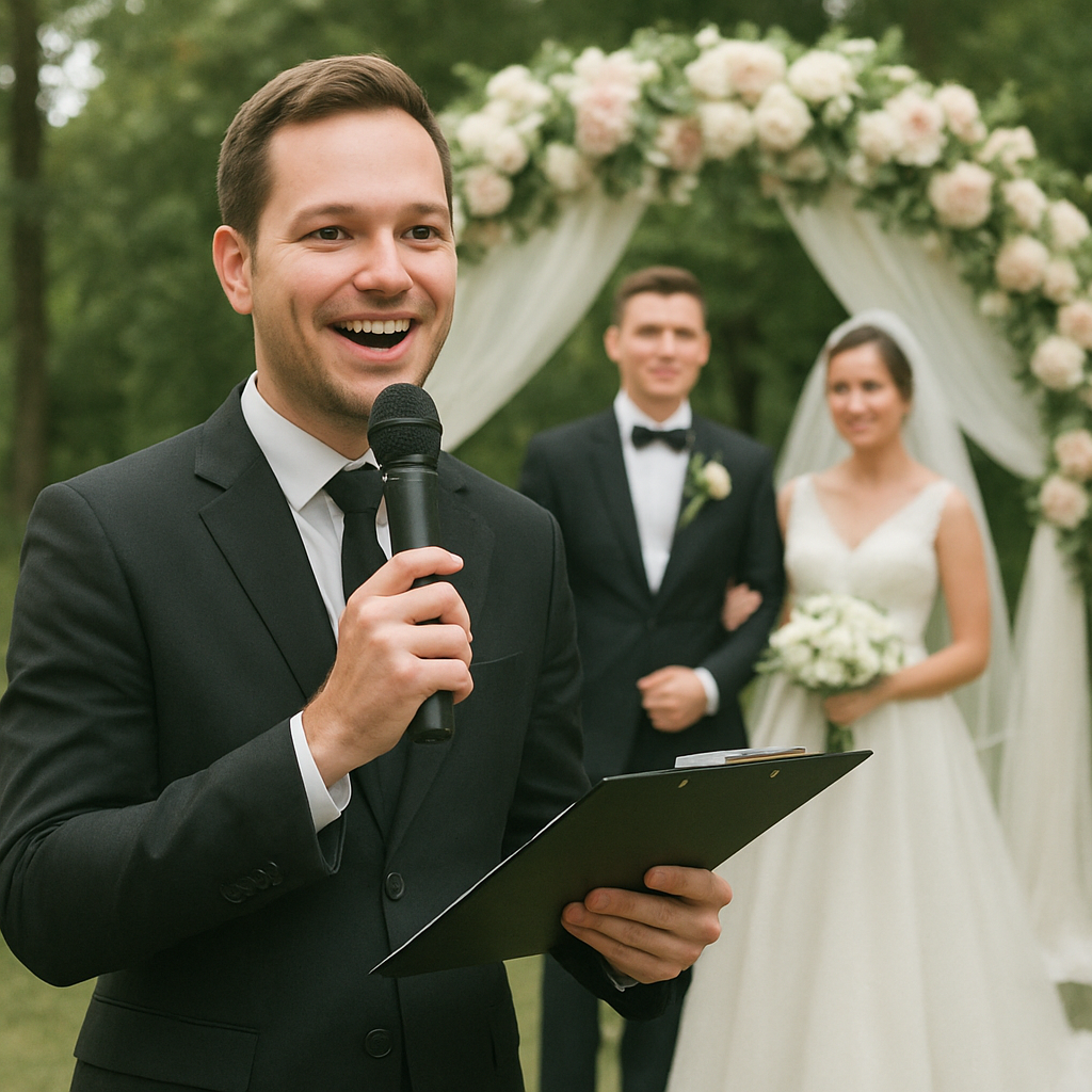 Emcee at a wedding ceremony