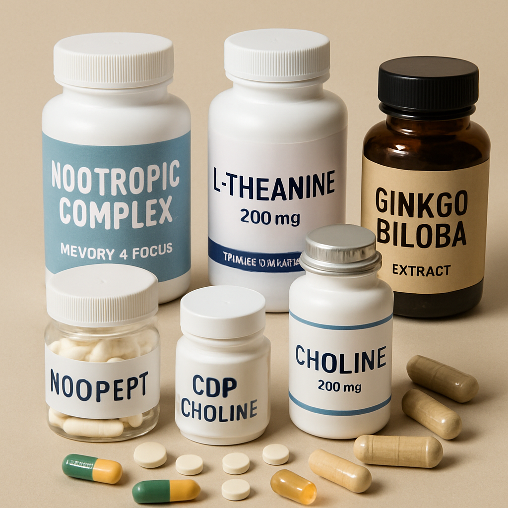 A collection of various nootropic supplements