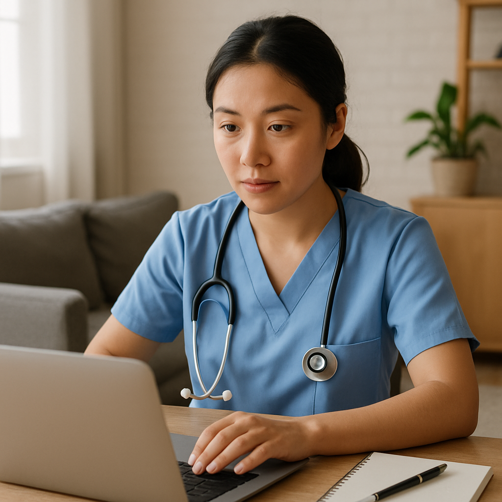 Nurse working remotely
