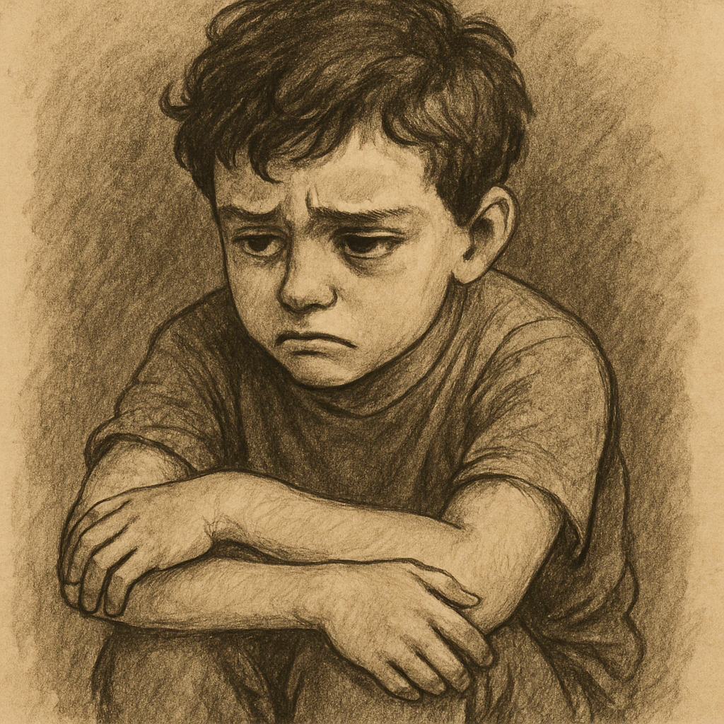 Illustration of a troubled child