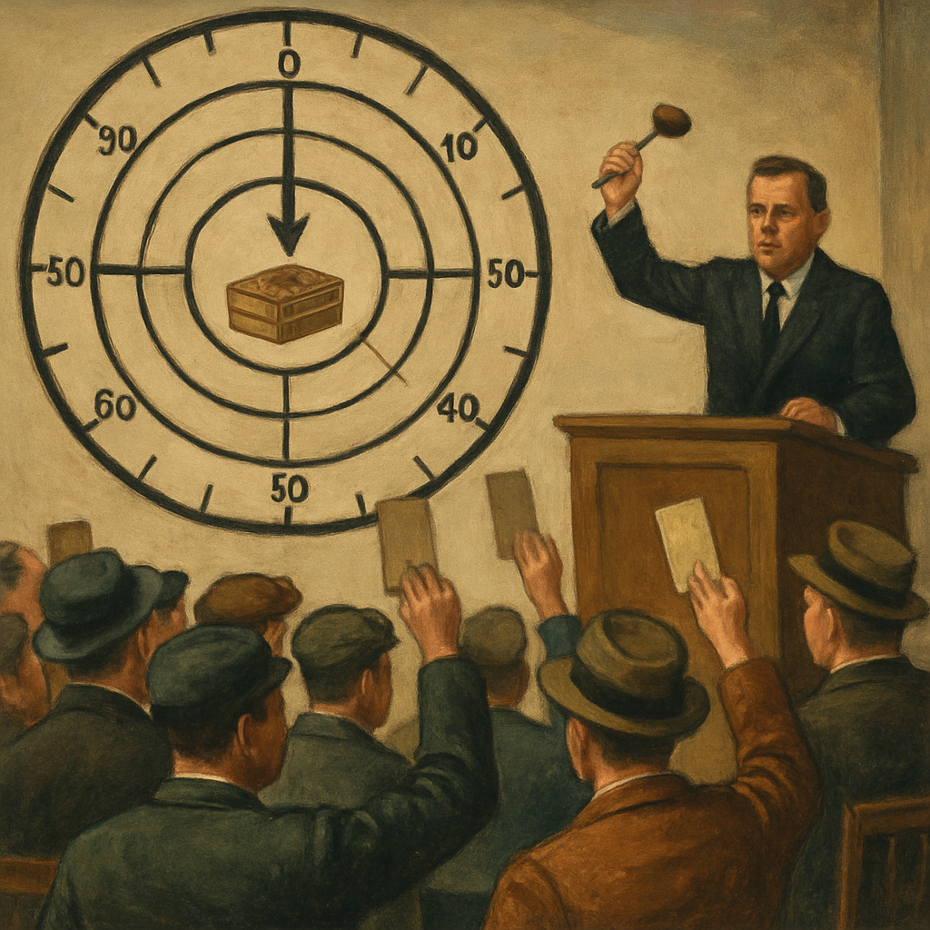 Imagem de um leilão holandês em ação