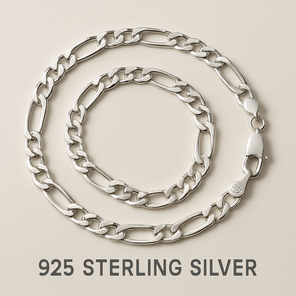 Chaîne Figaro en argent sterling 925