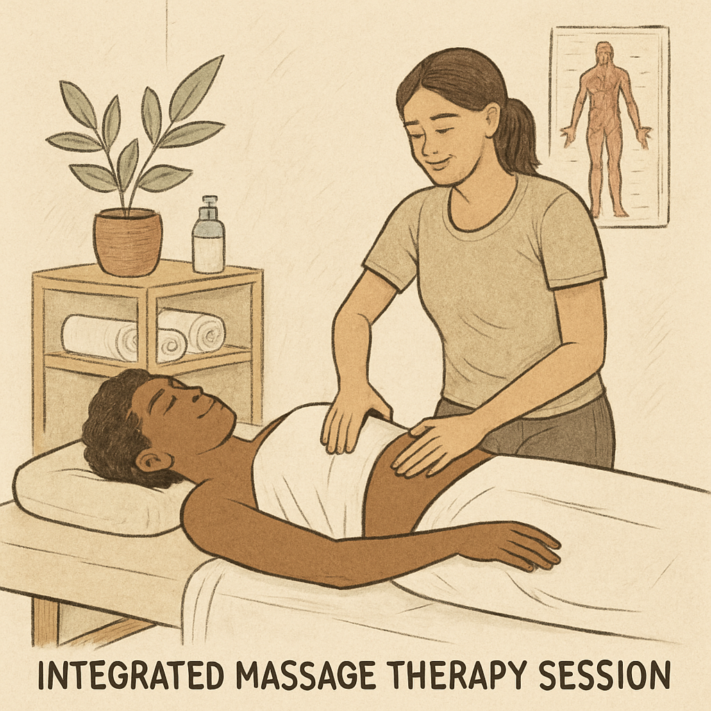 Integrated massage therapy session
